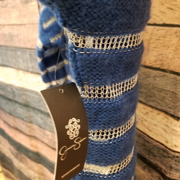 Striped Cobalt Blue and Silver Ashford Sweater - Picture 7 of 7